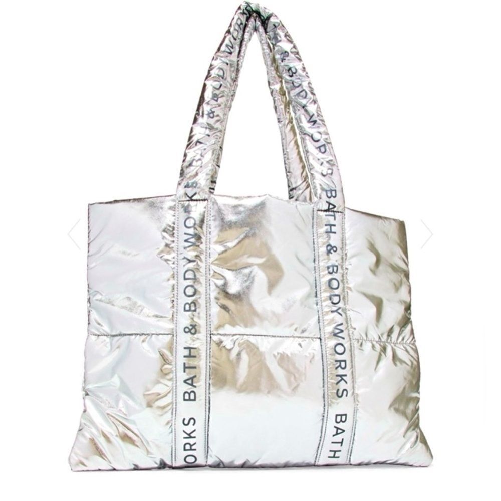 Bath & Body Works Silver Tote Bag